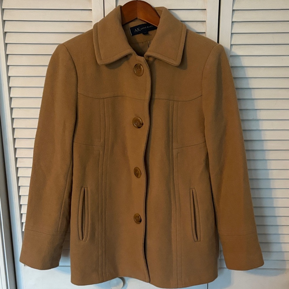 Anne Klein Women's Camel Pea Coat